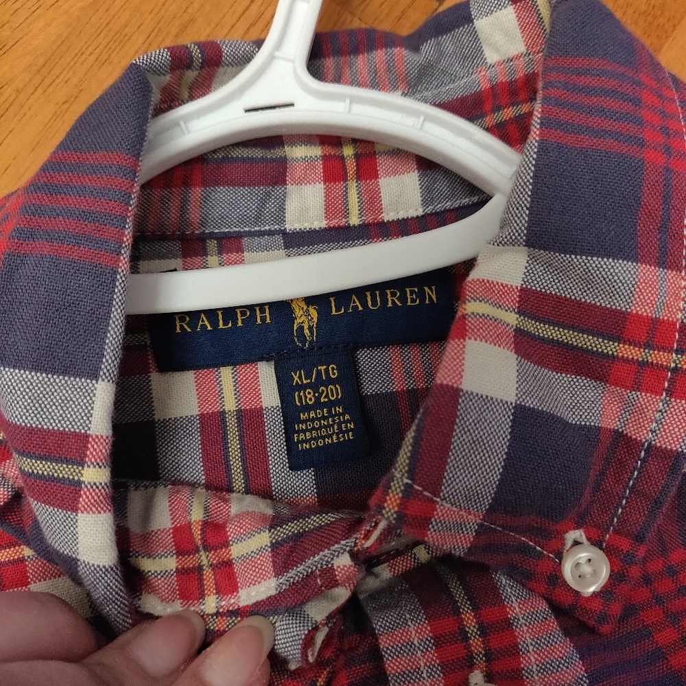 Plaid Polo button up shirt